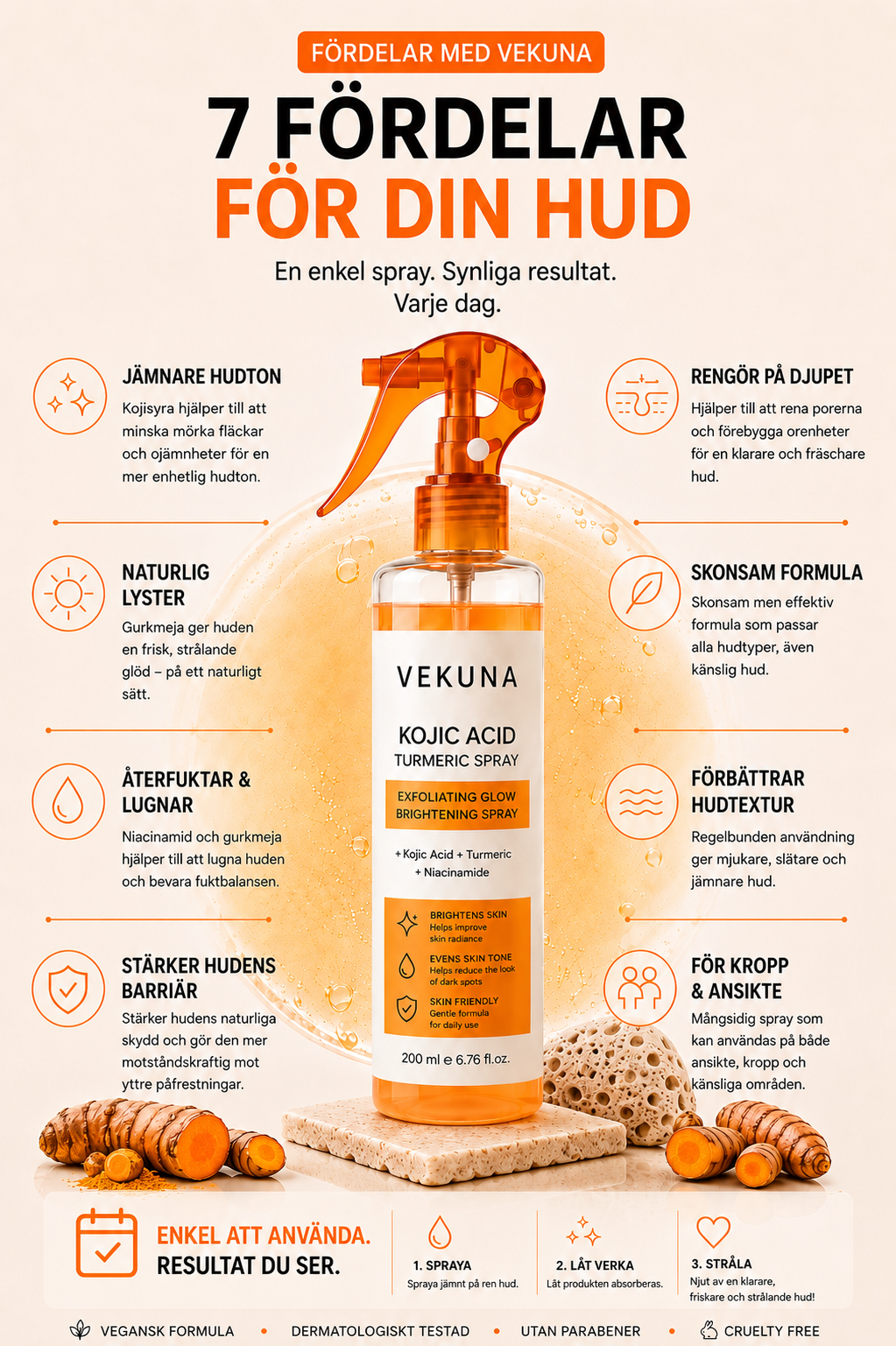VEKUNA kojic Acid Turmeric spray