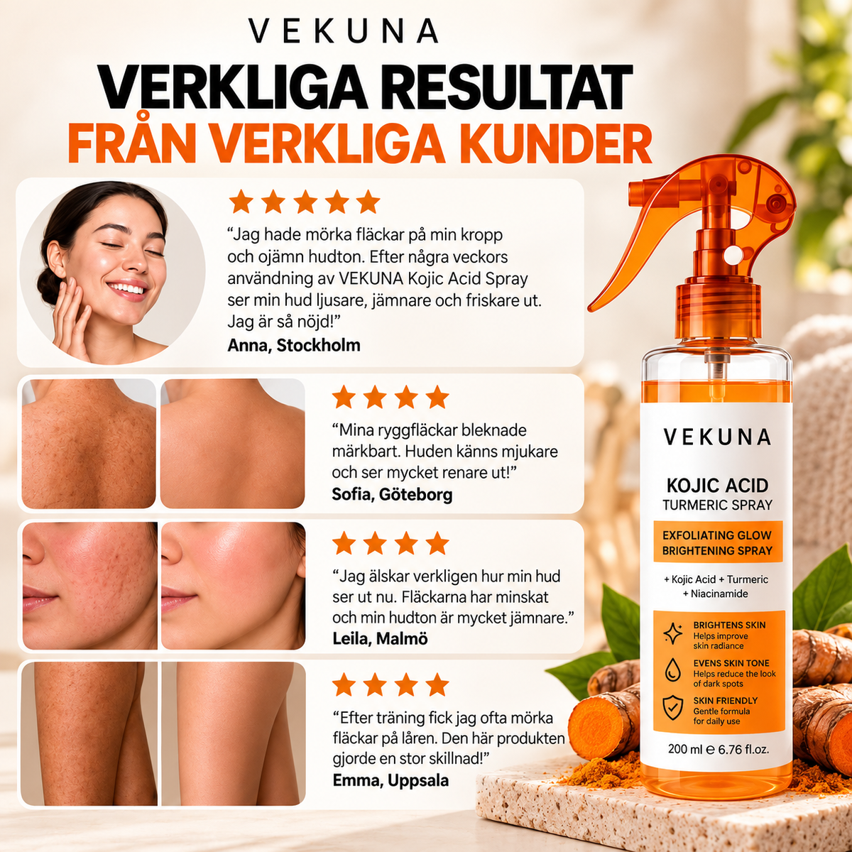VEKUNA kojic Acid Turmeric spray